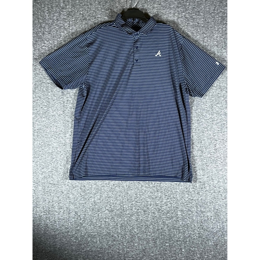 Under Armour Alabama Crimson Tide Mens 3XL Navy Blue Striped HeatGear Polo Shirt